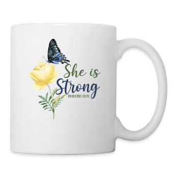 Christian Bible Verse Butterfly - Tasse - Weiß - Rechts