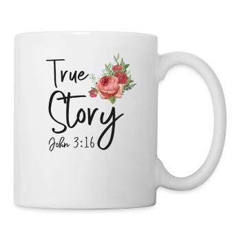 Christian Bible Verse Quote Rose - Tasse - Weiß - Rechts