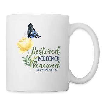 Christian Bible Verse Butterfly - Tasse - Weiß - Rechts