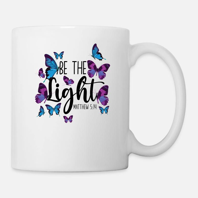 Verset biblique chrétien Butterfly Be - Mug blanc - blanc