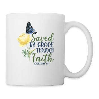 Christian Bible Verse Butterfly - Tasse - Weiß - Rechts