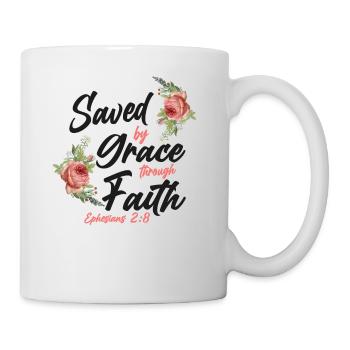 Christian Bible Verse Quote Rose - Tasse - Weiß - Rechts