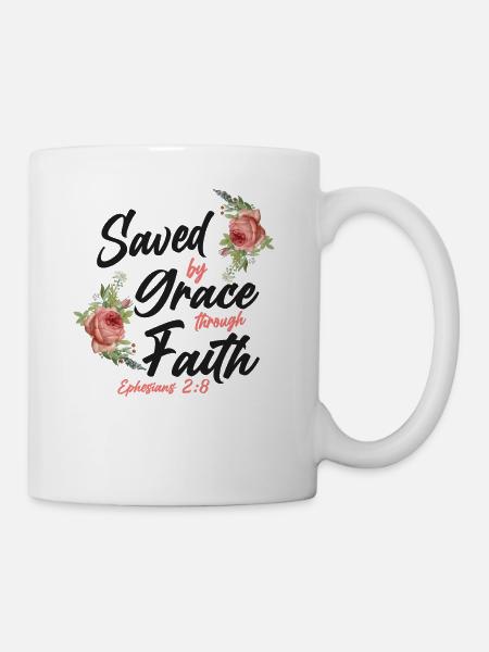 Christian Bible Verse Quote Rose - Mug - white