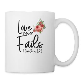Christian Bible Verse Quote Rose - Tasse - Weiß - Rechts