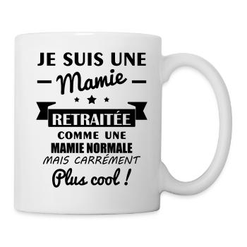 Mamie retraitée, retraite, cadeau départ retraite - Mug blanc - blanc - Droite