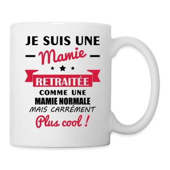 Mamie retraitée, retraite, cadeau départ retraite - Mug blanc - blanc - Droite