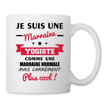 Marraine yogiste, idée cadeau marraine, yoga - Mug blanc - blanc - Droite