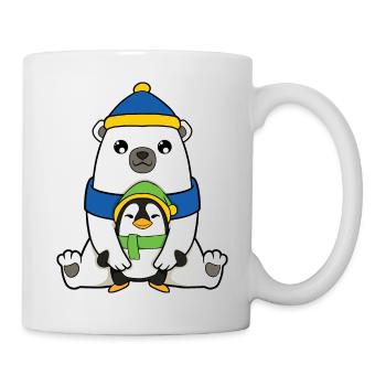 Polar bear with penguin - Mug - white - Right
