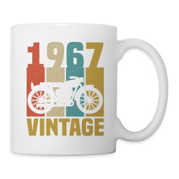 1967 Geburtstag Biker Vintage Motorrad Geschenk - Tasse - Weiß - Rechts