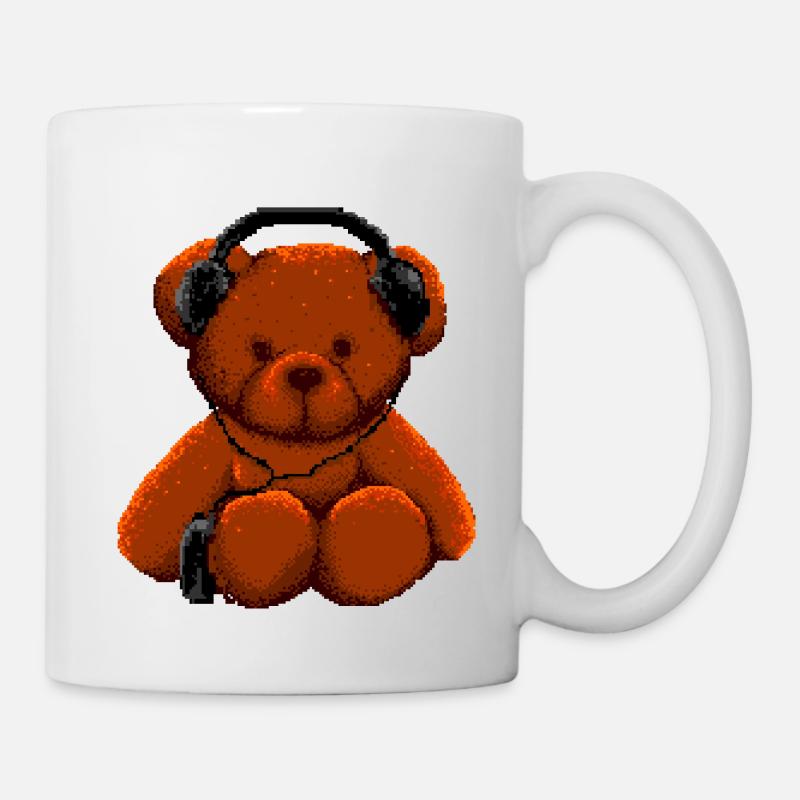 ours écouter de la musique 8 bit - Mug blanc - blanc