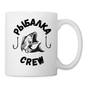 Komm Angeln Fischen Fisch Рыбалка Fishing crew rus - Tasse - Weiß - Rechts