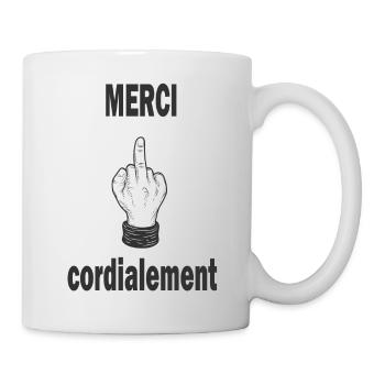 merci cordialement - humour - Mug blanc - blanc - Droite