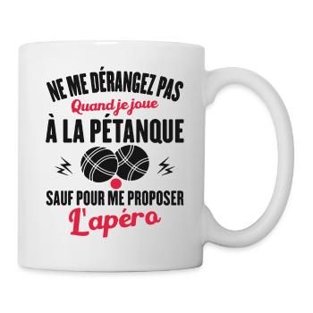 Cadeau Drôle Pour Amoureux De Pétanque Et Apéro - Mug blanc - blanc - Droite