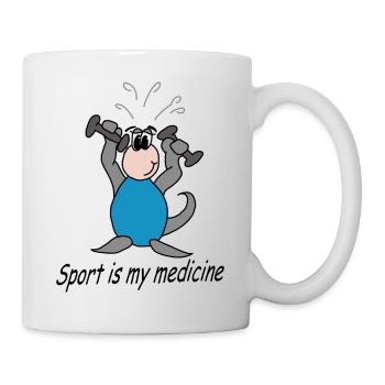 Fridolin - Sport is my medicine - Tasse - Weiß - Rechts