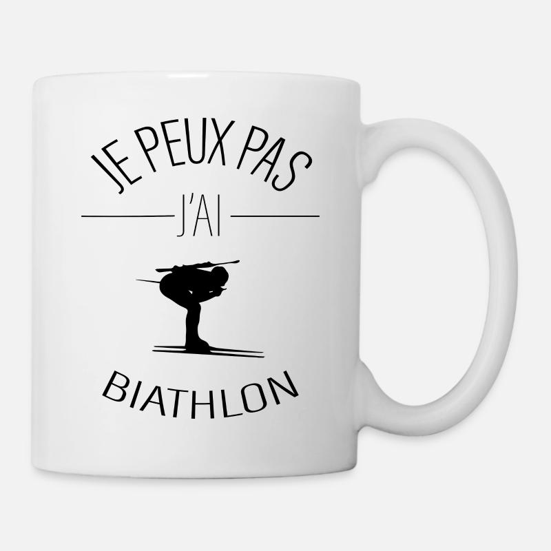 Je peux pas j'ai biathlon - Mug blanc - blanc