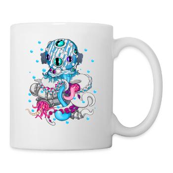 Oktopus - zombie - cooles Seeungeheuer Streetwear - Tasse - Weiß - Rechts