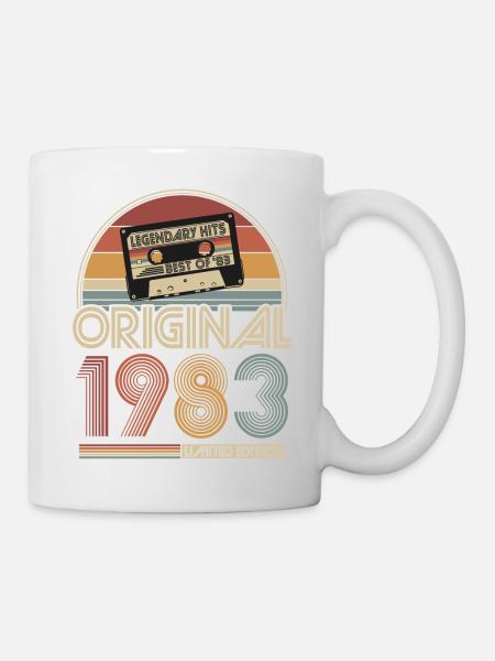 1983 Vintage Jahrgang Geburtstag Retro Geschenk - Tasse - Weiß