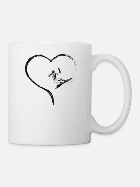 Snowboarding Snowboard Heart - Mugg - vit