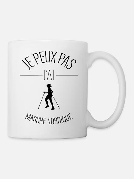 j'peux pas j'ai marche nordique cadeau - Mug blanc - blanc