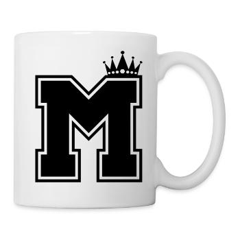 buchstabe M Krone - Tasse - Weiß - Rechts