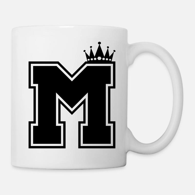 lettre M couronne - Mug blanc - blanc