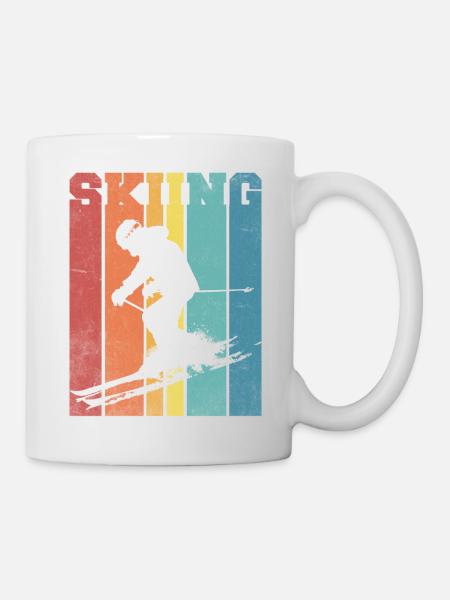 Ski palette couleurs rétro - Mug blanc - blanc