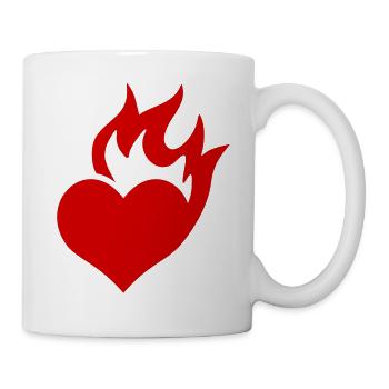 Heart Flame Valentine's Day In Love - Mug - white - Right
