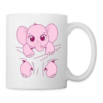 Baby Elefant tragen rosa Elefantenbaby Babyelefant - Tasse - Weiß - Rechts