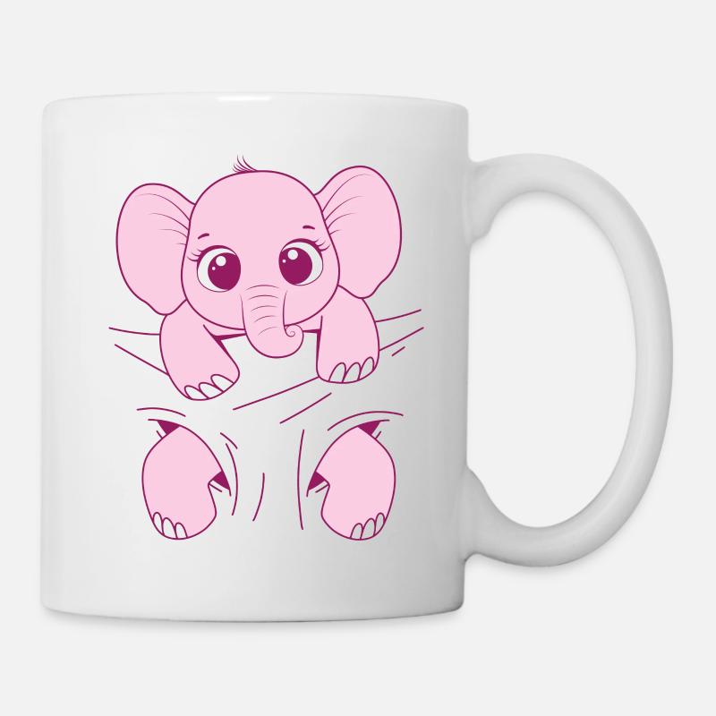 Bébé Éléphant Porter Drôle Rose Bébé Éléphant - Mug blanc - blanc