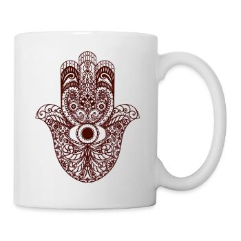 Hand der Fatima - Hamsa - Tasse - Weiß - Rechts