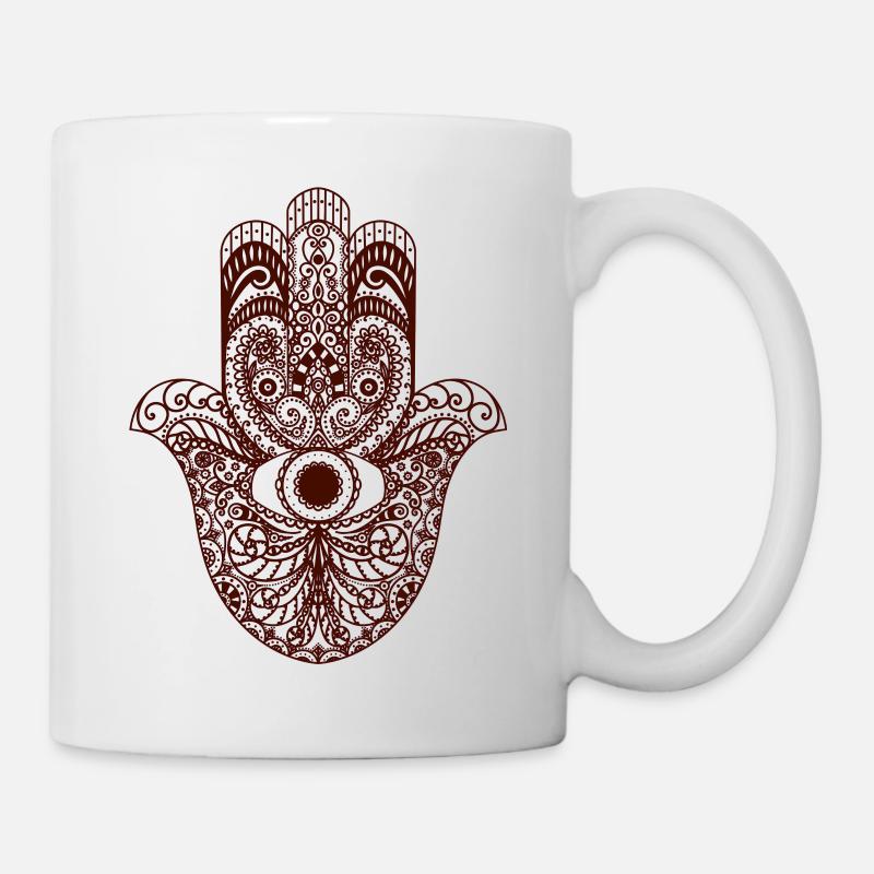 Hand of Fatima - Hamsa - Mug - white