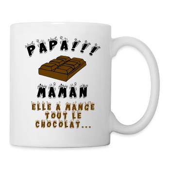 Papa !!! Maman elle a mangé tout le chocolat - Mug blanc - blanc - Droite