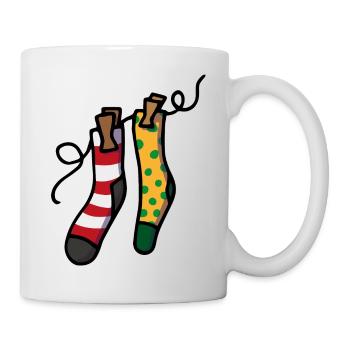 Chaussettes colorées Chaussettes de Noël Père Noël - Mug blanc - blanc - Droite