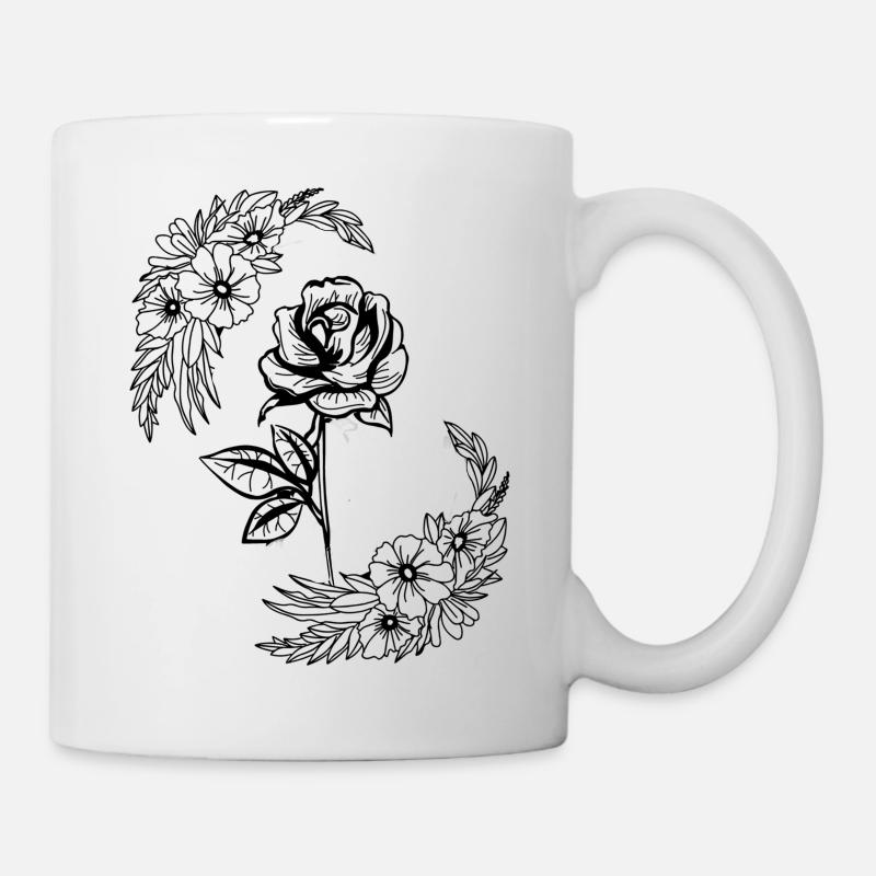 Rose, Blumen - Tasse - Weiß