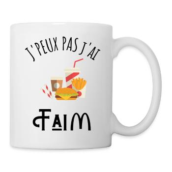 je peux pas j'ai faim idée cadeau - Mug blanc - blanc - Droite