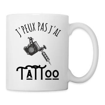 je peux pas j'ai tattoo - Mug blanc - blanc - Droite