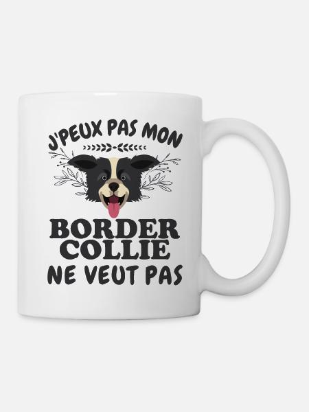 Mon border collie ne veut pas - Mug blanc - blanc