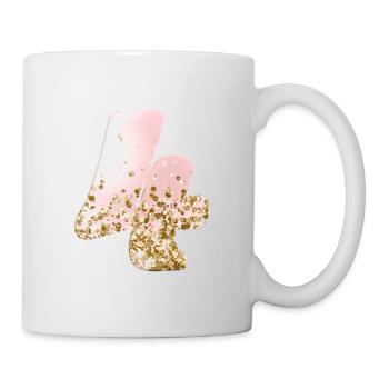 4 Chiffres Glitter Rose - Mug blanc - blanc - Droite