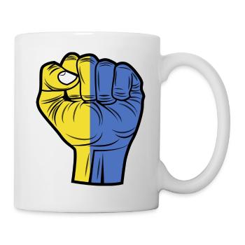 Drapeau Ukraine - je soutiens l'ukraine - Mug blanc - blanc - Droite