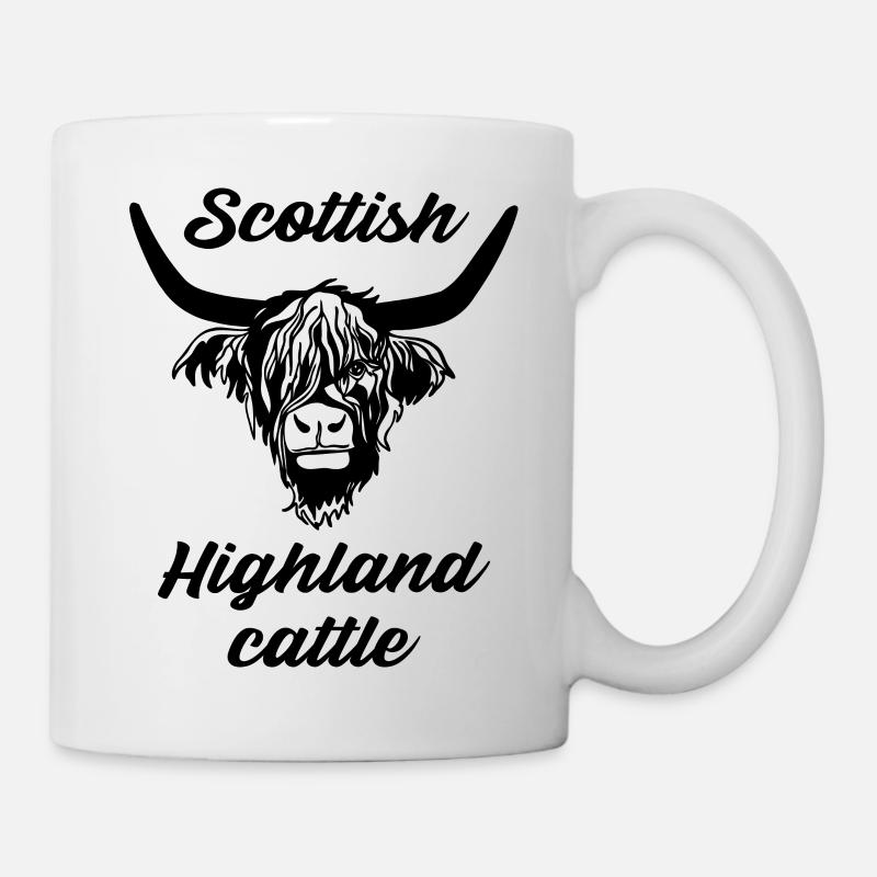 Scottish Highland Cattle Kuh Schottland Rind - Tasse - Weiß