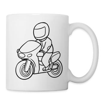 Motorradfahrer - Tasse - Weiß - Rechts