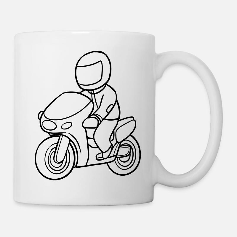 Motorradfahrer - Tasse - Weiß