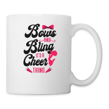 Cheer Cheerleading Bows And Bling - Tasse - Weiß - Rechts