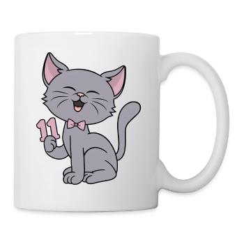 11 year old girl funny cat 11th birthday - Mug - white - Right