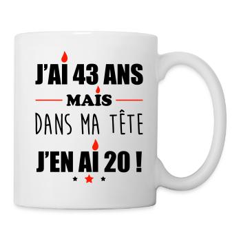 Pas 43 ans anniversaire, cadeau d'anniversaire - Mug blanc - blanc - Droite
