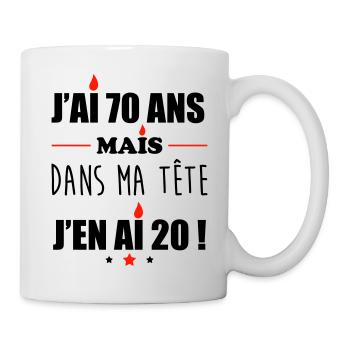 Pas 70 ans anniversaire, cadeau d'anniversaire - Mug blanc - blanc - Droite