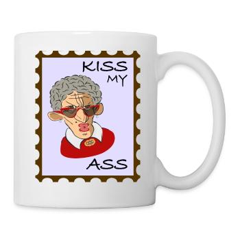 Cool old Lady - Kiss my Ass! - Tasse - Weiß - Rechts