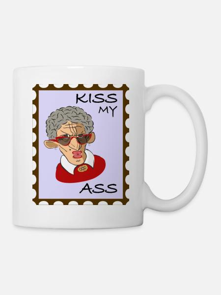 Cool old Lady - Kiss my Ass! - Mug - white