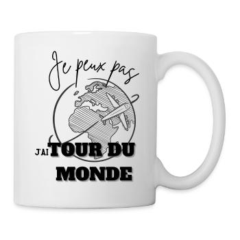 je peux pas j'ai tour du monde - Mug blanc - blanc - Droite