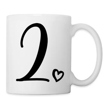2ème anniversaire Enfants Filles 2 ans Mignon Numéro 2 - Mug blanc - blanc - Droite